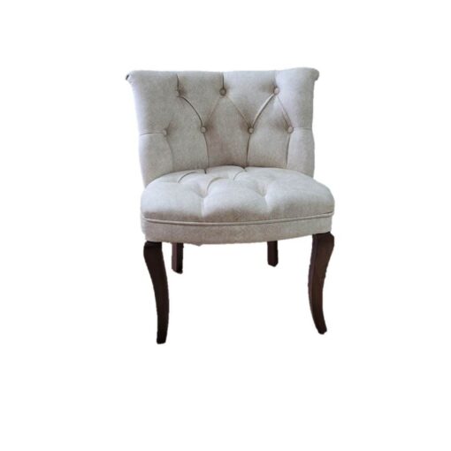 Fotolii Milan Queen , Crem, Tapitat Textil, Cadru si Picioare Lemn - imagine 2