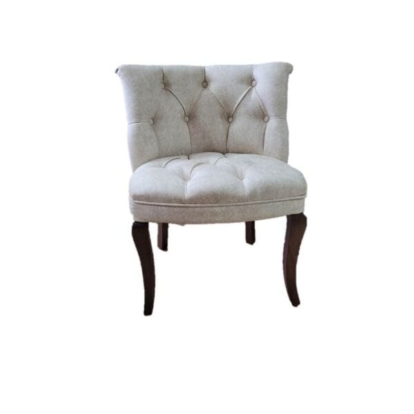 Fotolii Milan Queen , Crem, Tapitat Textil, Cadru si Picioare Lemn - Görsel 2