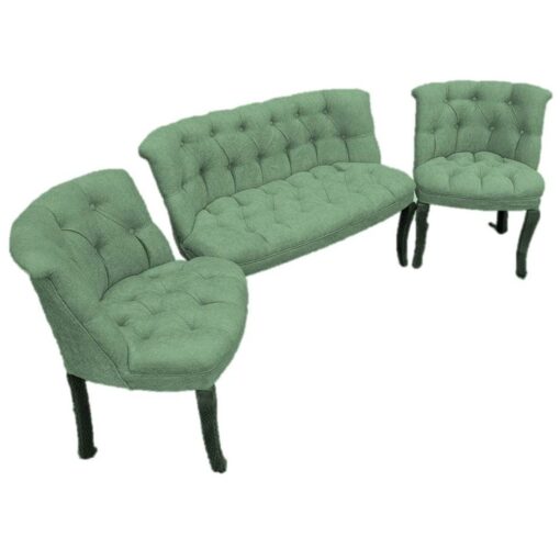 Set Canapele Milan Queen canapea 2 persoane cu 2 fotolii, Menta - imagine 2