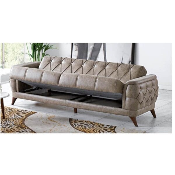 Canapea Extensibile DELUXE, Maro, 3 locuri, 230x85x 83 cm - Görsel 6