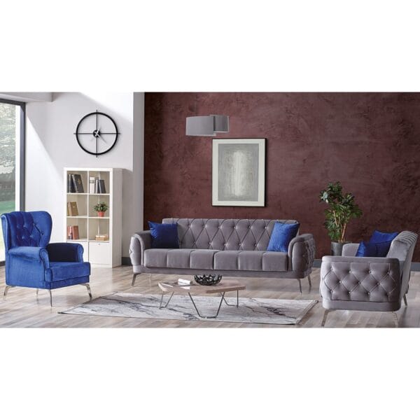 Canapea Extensibile DELUXE, Gri, 3 locuri, 230x85x 83 cm