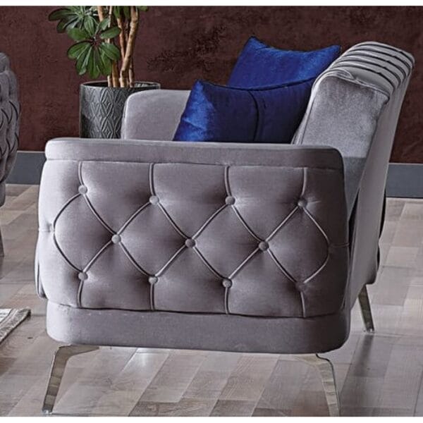 Canapea Extensibile DELUXE, Gri, 3 locuri, 230x85x 83 cm - Görsel 3