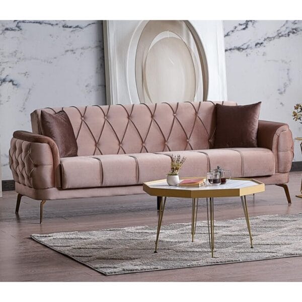 Canapea Extensibile DELUXE, Maro, 3 locuri, 230x85x 83 cm - Görsel 2