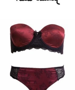 Alternative view of Pierre Cardin -4215 Adele, cupă necăptușită din satin, strapless, culoare bordo